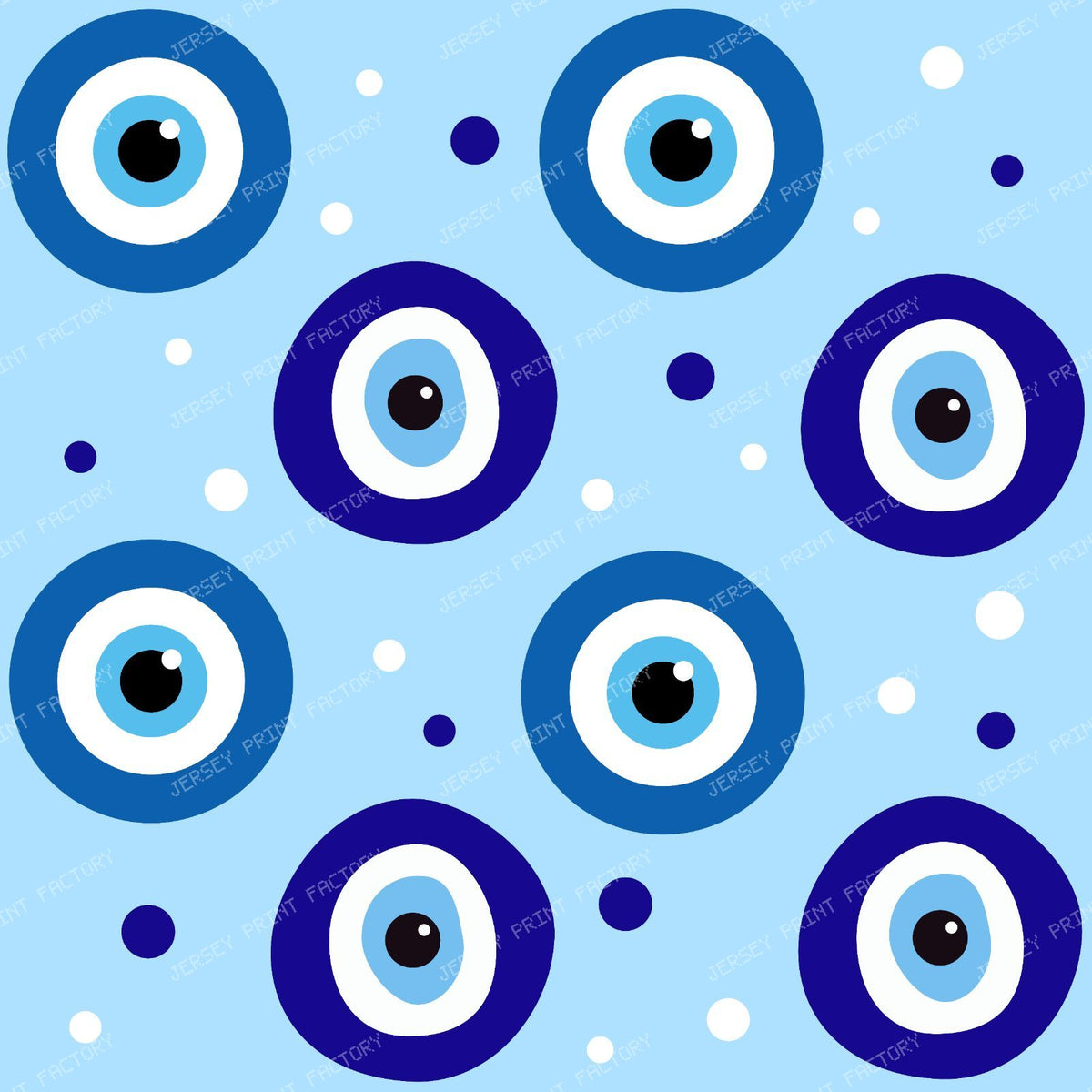 Evil Eye Pattern, Turkish Eye, Nazar Talisman, Mati, Mataki, Hamsa — Blue 3