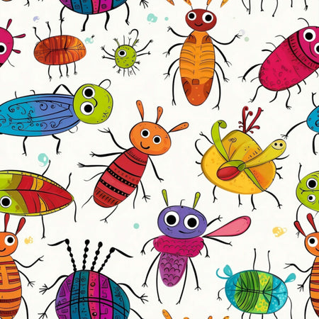 Whimsical Cartoon Bugs Doodle