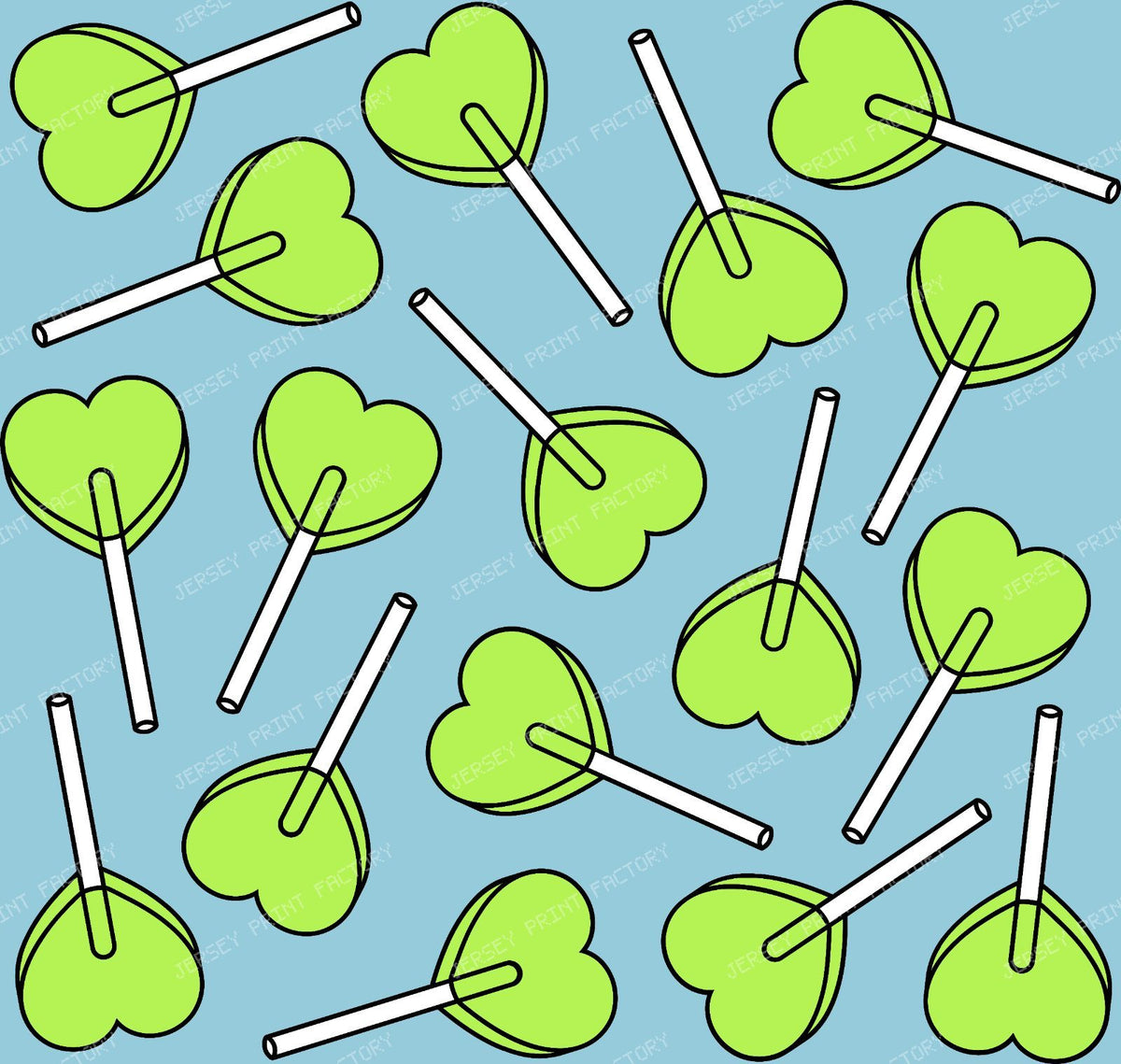 Blue Lollipops, Heart Lollipops, Lollipop Pattern — Green 1