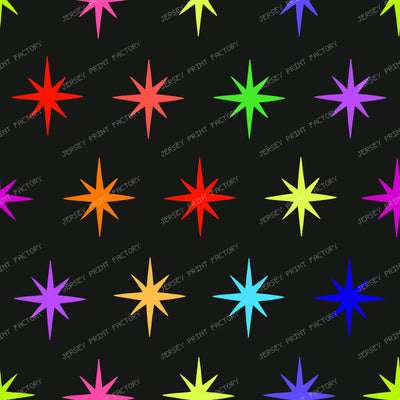 Spooky Pop Stars Rainbow Colours On Black Halloween Blender Pattern
