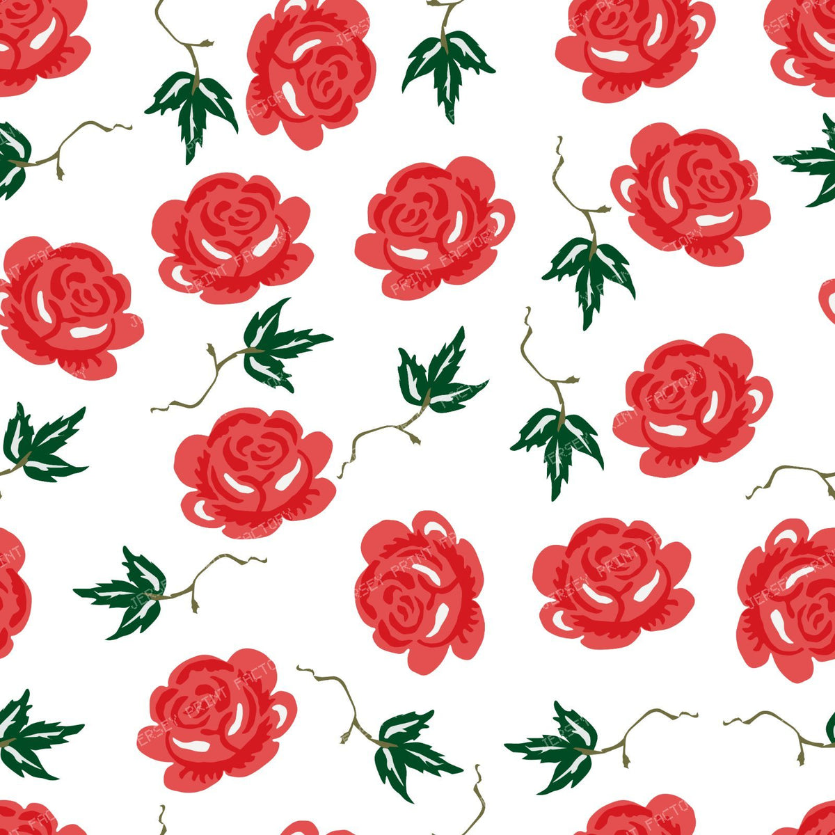 Blue Roses, Blue Flowers, Floral Pattern, Leaves, Boho — Red 1