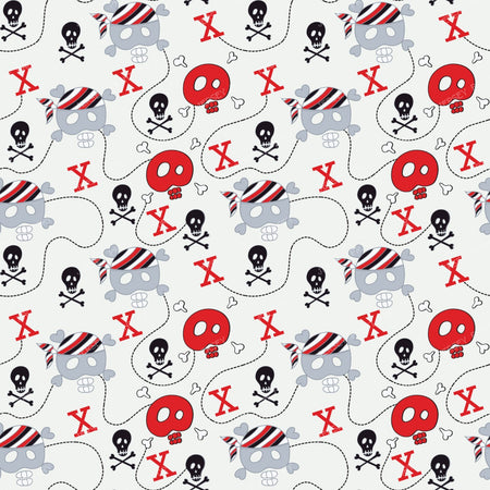 Pirate Skull, Red Skull, Crossbones, Treasure Map