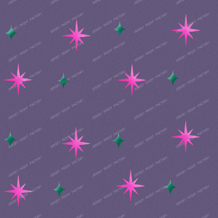 Pink Sparkle & Stars on Purple — Muted purple