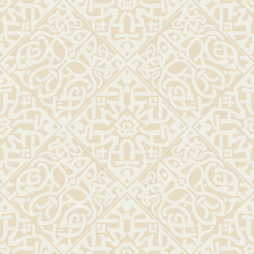 Celtic Mask in White Dove on Pale Almond