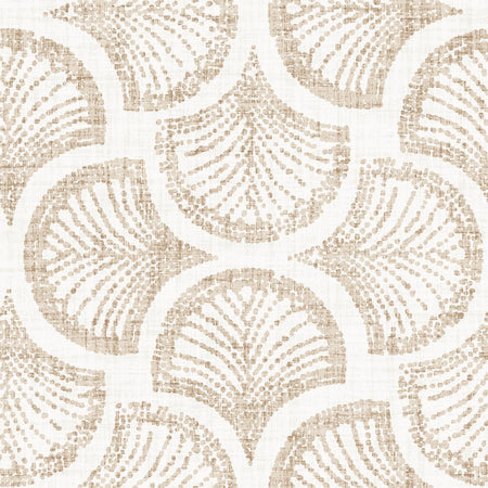 Warm Tan Ginkgo Leaf Scallop Fan