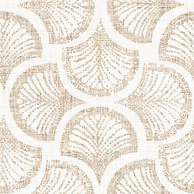 Warm Tan Ginkgo Leaf Scallop Fan