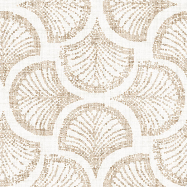 Warm Tan Ginkgo Leaf Scallop Fan