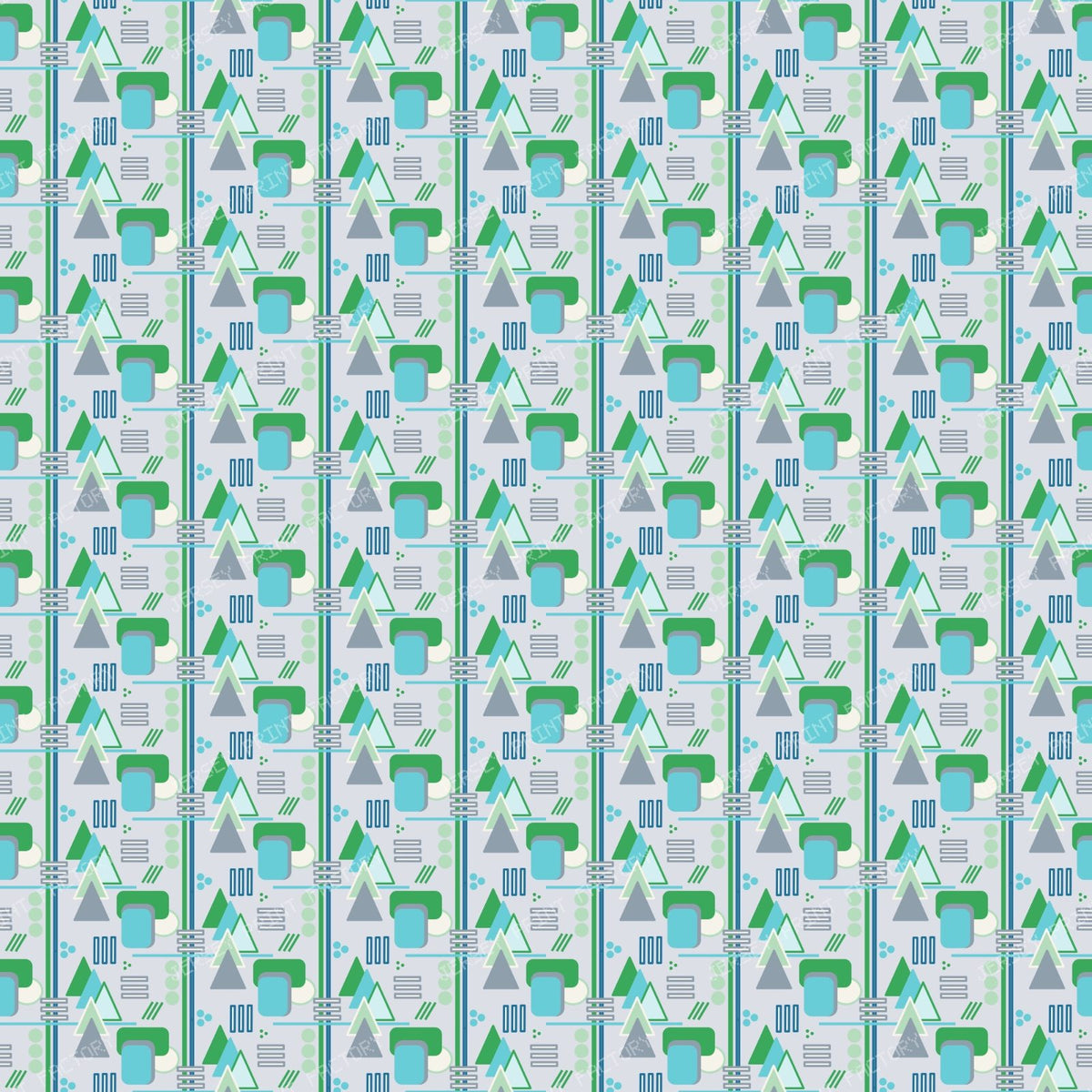 Geometric Abstract in Cool Colors