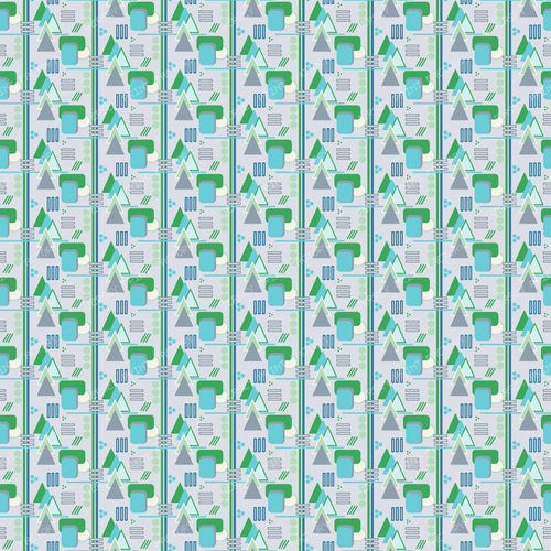 Geometric Abstract in Cool Colors
