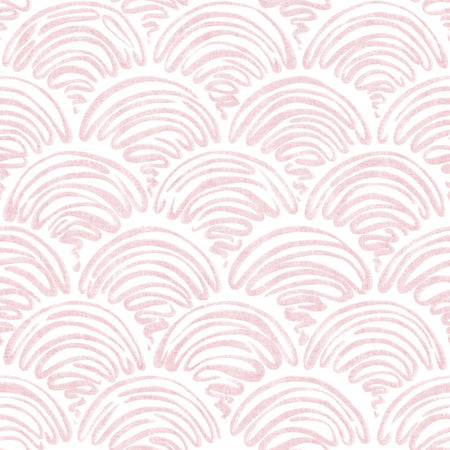 freehand scallop cotton pink on white