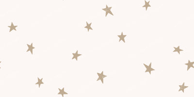 Neutral beige small stars all over on creamy white background