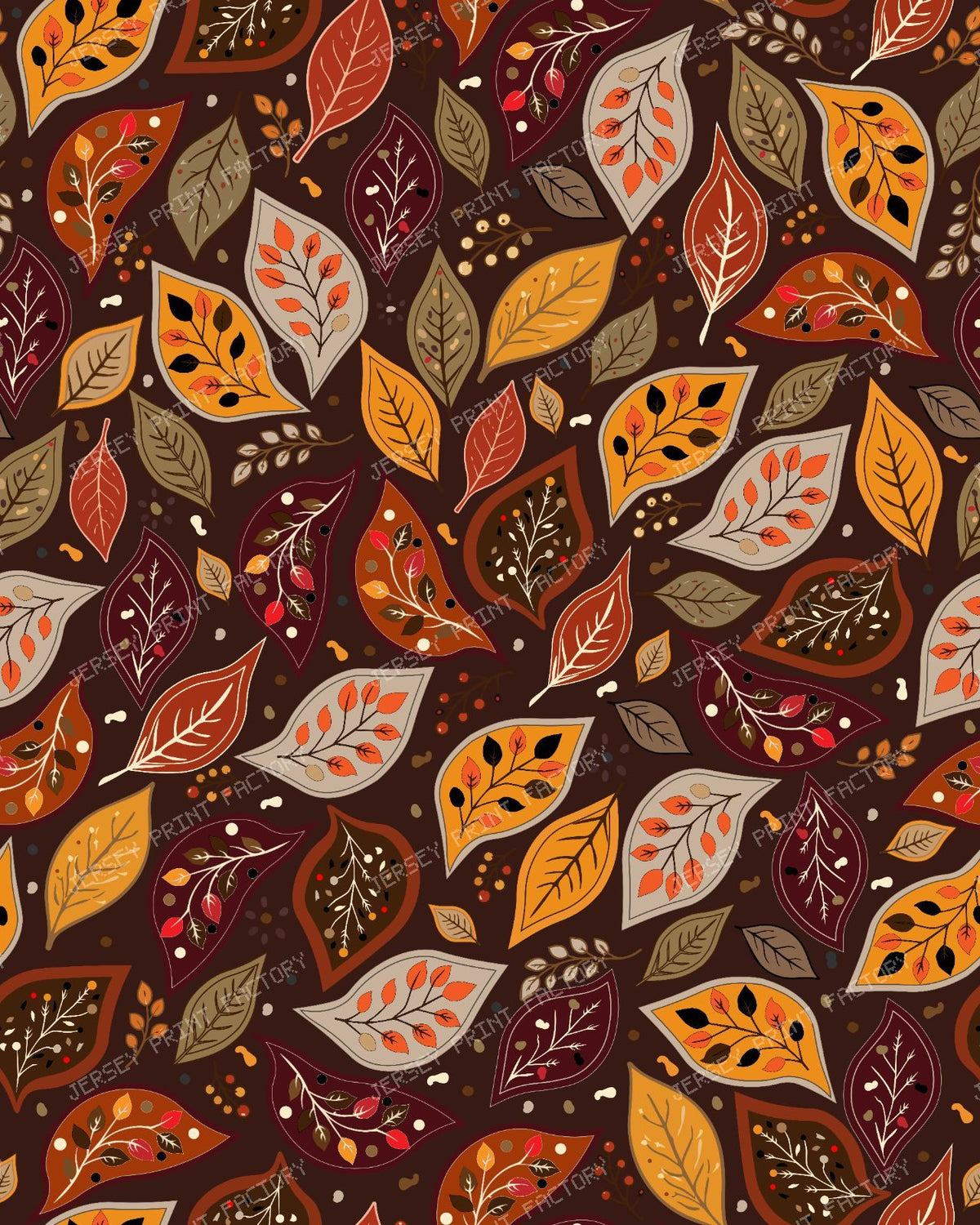Autumn Botanical Leaves Pattern