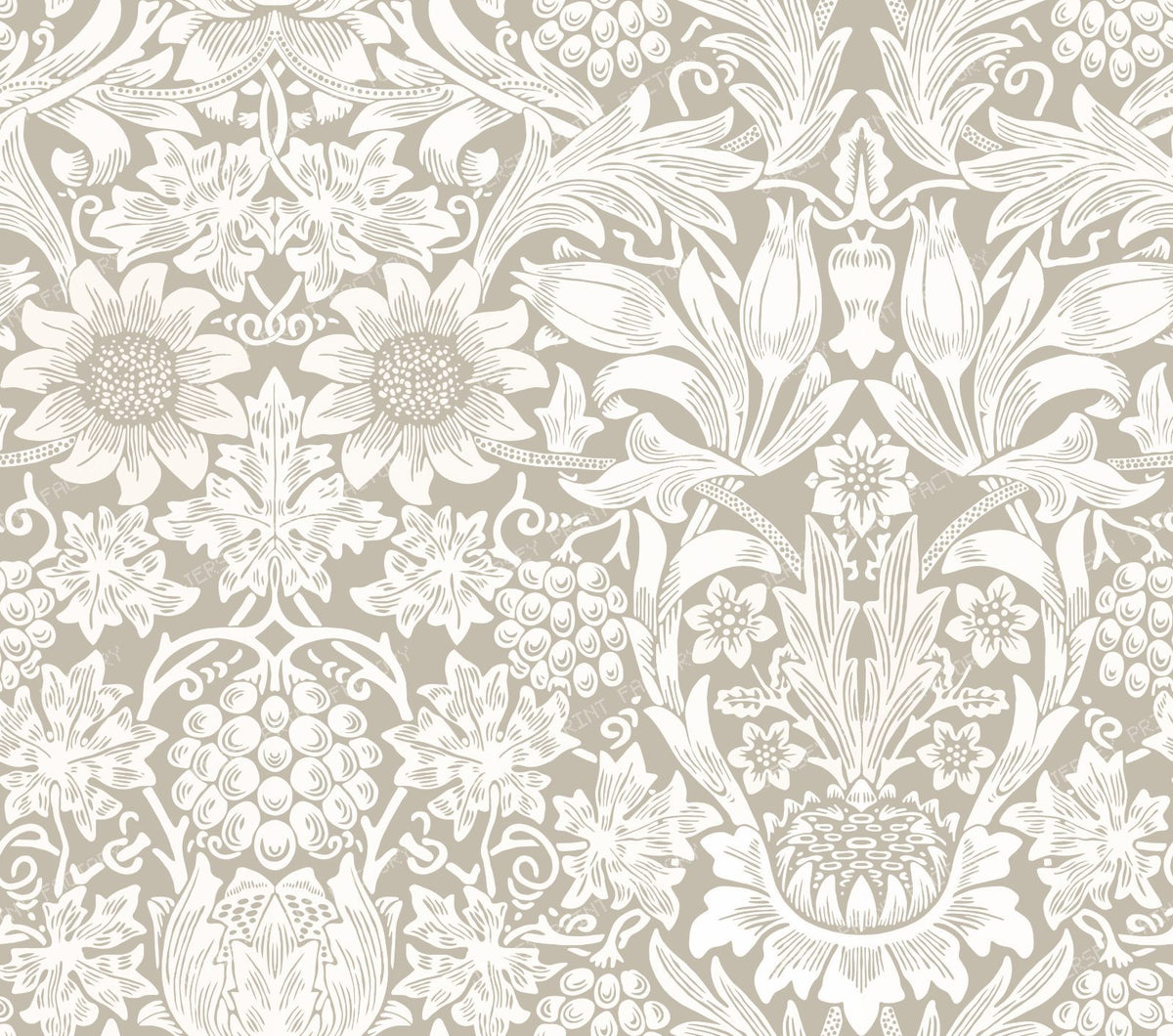 William Morris Sunflower Blue — Beige