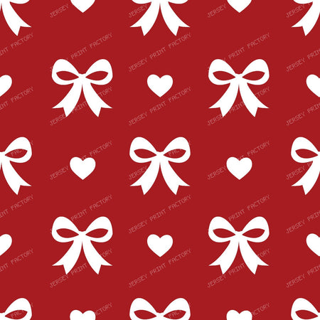 Bow Pattern, Coquette Bow, Ribbon, Cute Bow, White Bow, Hearts, Black — Red 3