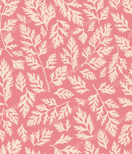 Botanical Fern Leaves - Cream on Blush Pink