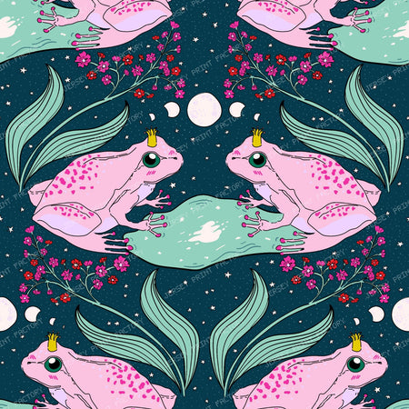 Frog Prince Damask — Deep Teal