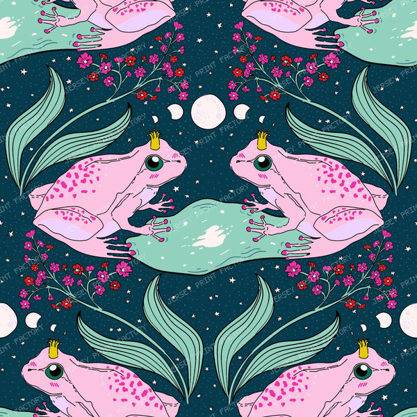 Frog Prince Damask — Deep Teal