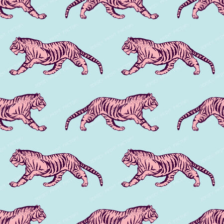 Pattern Of Tigers, Orange Tiger, Jungle Animals, Safari Animals — Pink