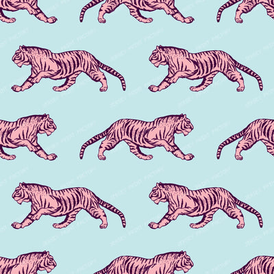 Pattern Of Tigers, Orange Tiger, Jungle Animals, Safari Animals — Pink