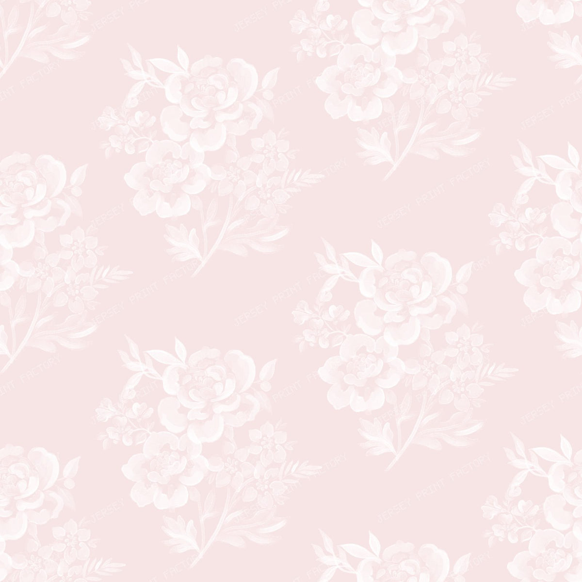 Etta - Watercolour Floral  Bunches   Dusky Blue — Pale Pink & White