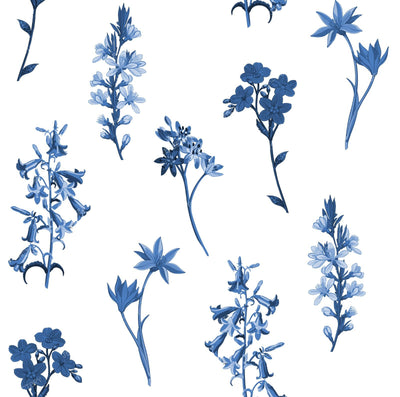Antique Porcelain Blue Wildflower Meadow