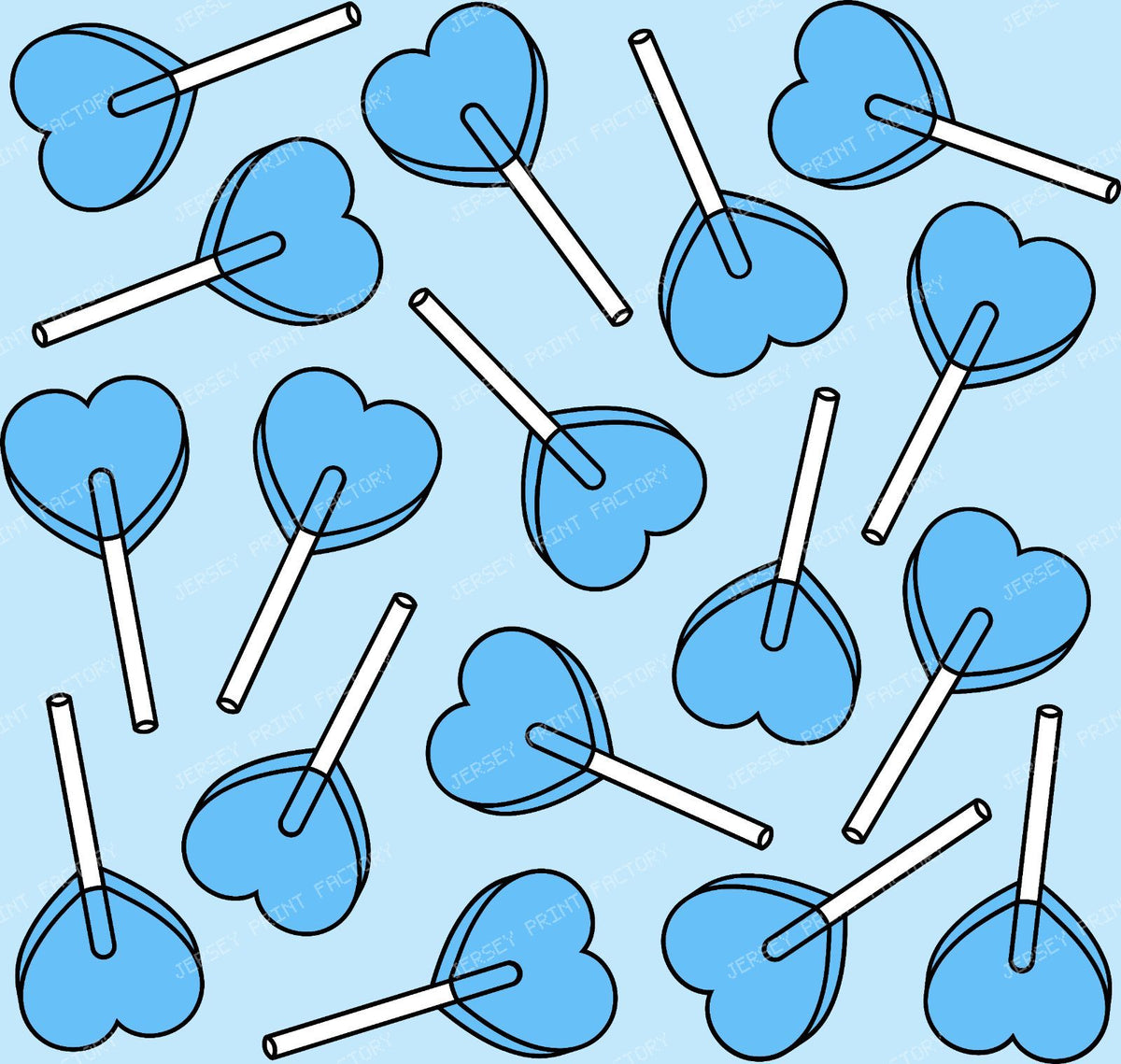 Blue Lollipops, Heart Lollipops, Lollipop Pattern — Blue 5