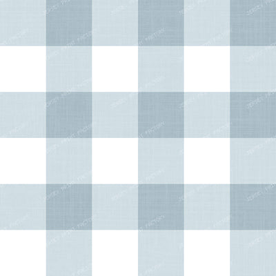 Gingham Check Linen Texture - Modern Farmhouse - Taupe Beige & White — Dusty Blue & White