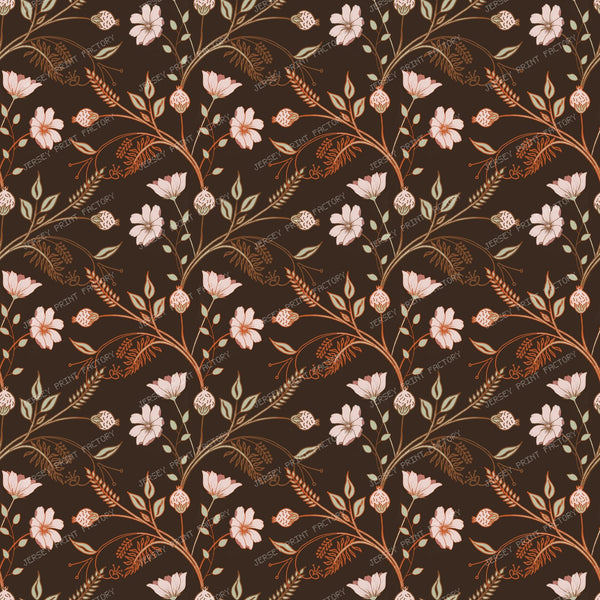 Cosmos  Chintz -  Chocolate Brown