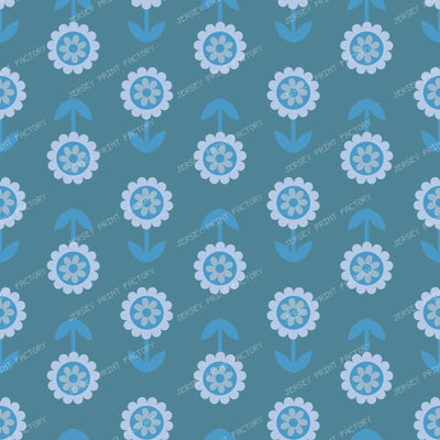 Pattern Of Flowers, Vintage Flowers, Retro Pattern, Blue — Blue 2