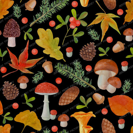 Seamless autumn watercolor hand drawn pattern