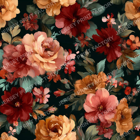 Maximalist Moody Floral Garden Gouache Brush Stoke