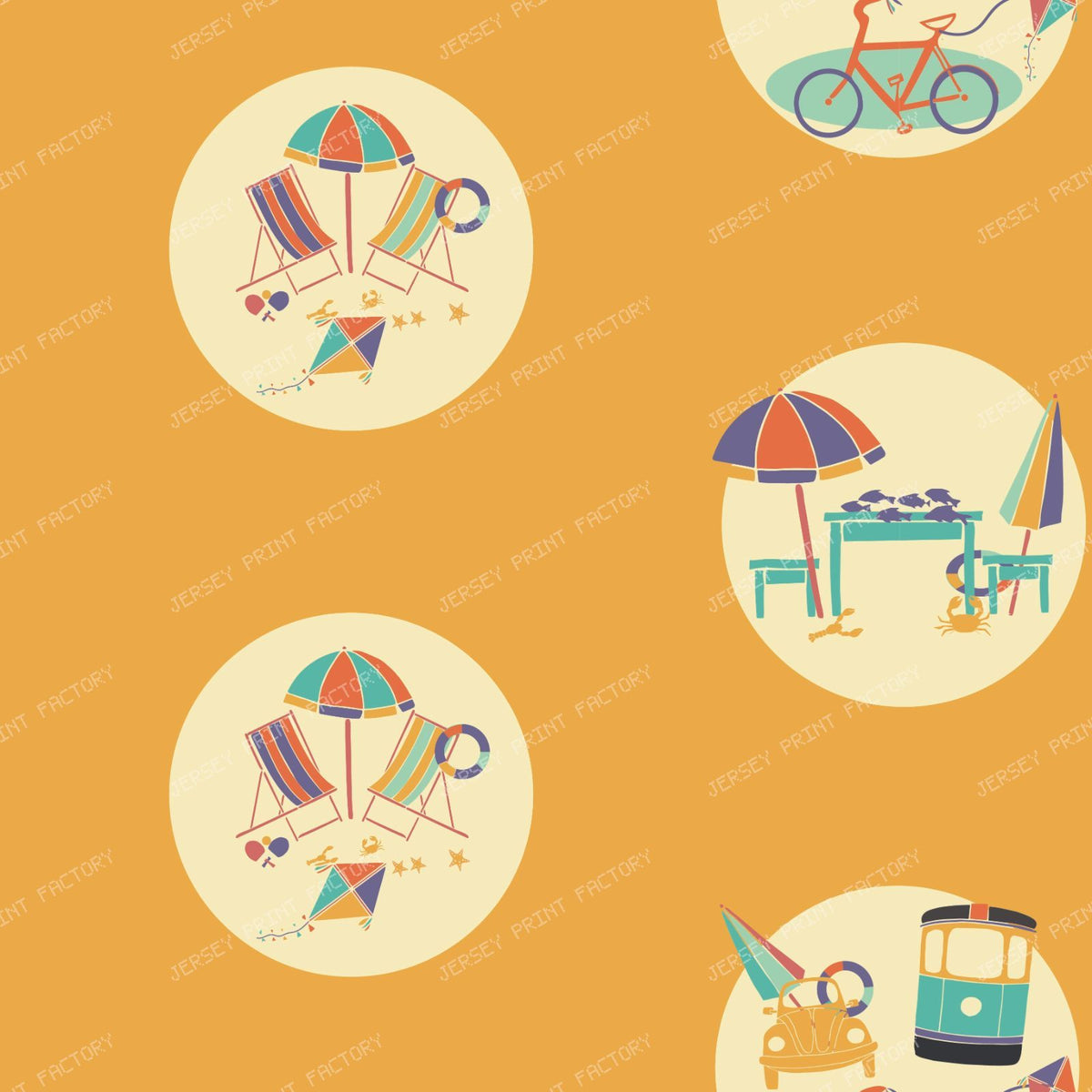 Vintage Alexandria Summer Beach Icon Scenes (M) — Mustard