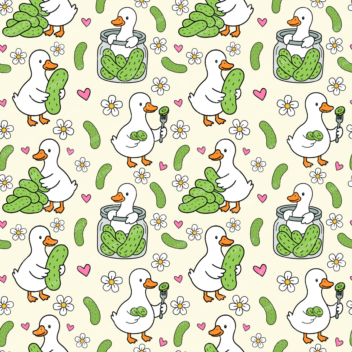 Silly Pickle Goose In Ivory