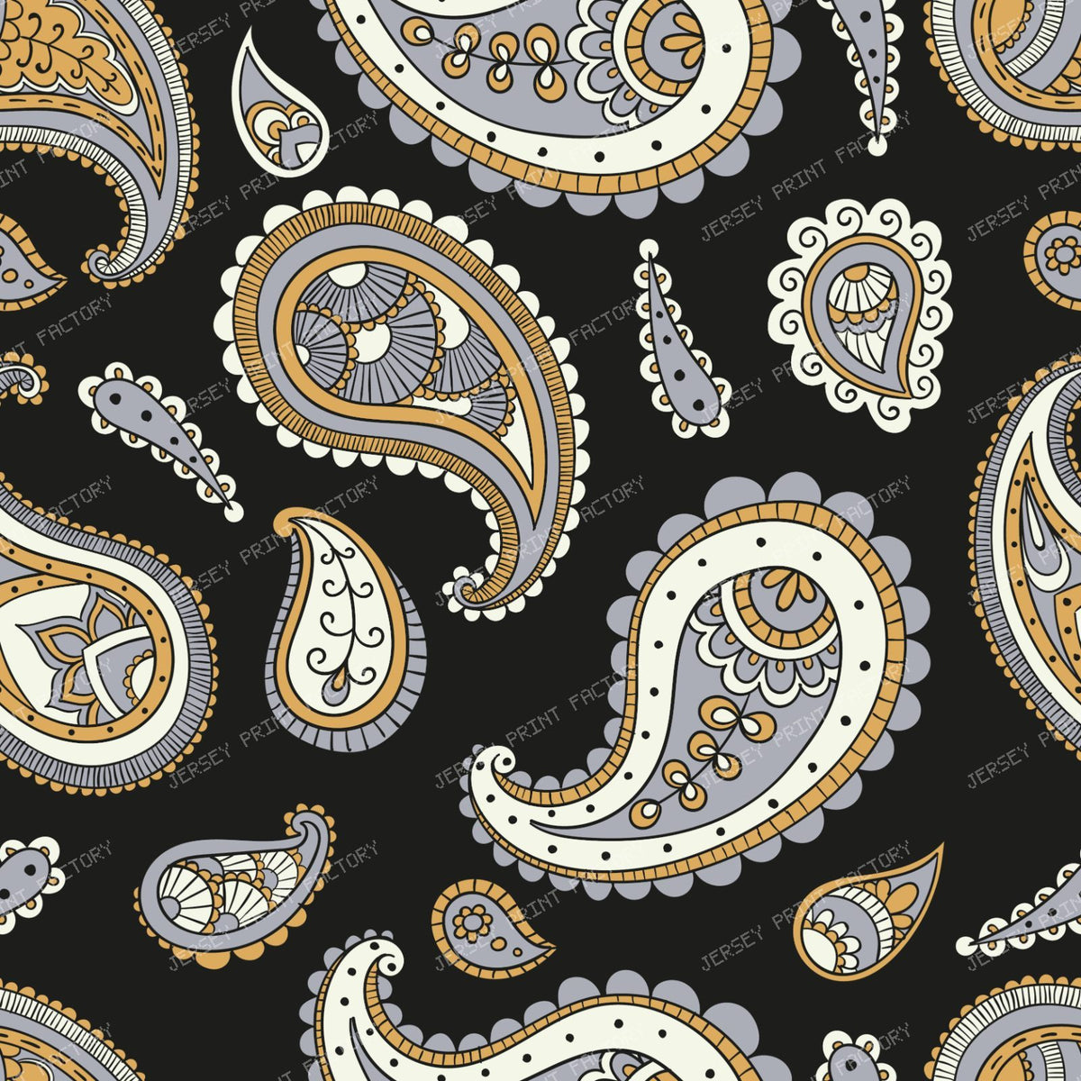 Blue Paisley, Persian Paisley, Paisley Pattern — Yellow 4