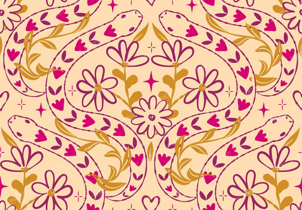 Floral Snakes | Outline Snakes