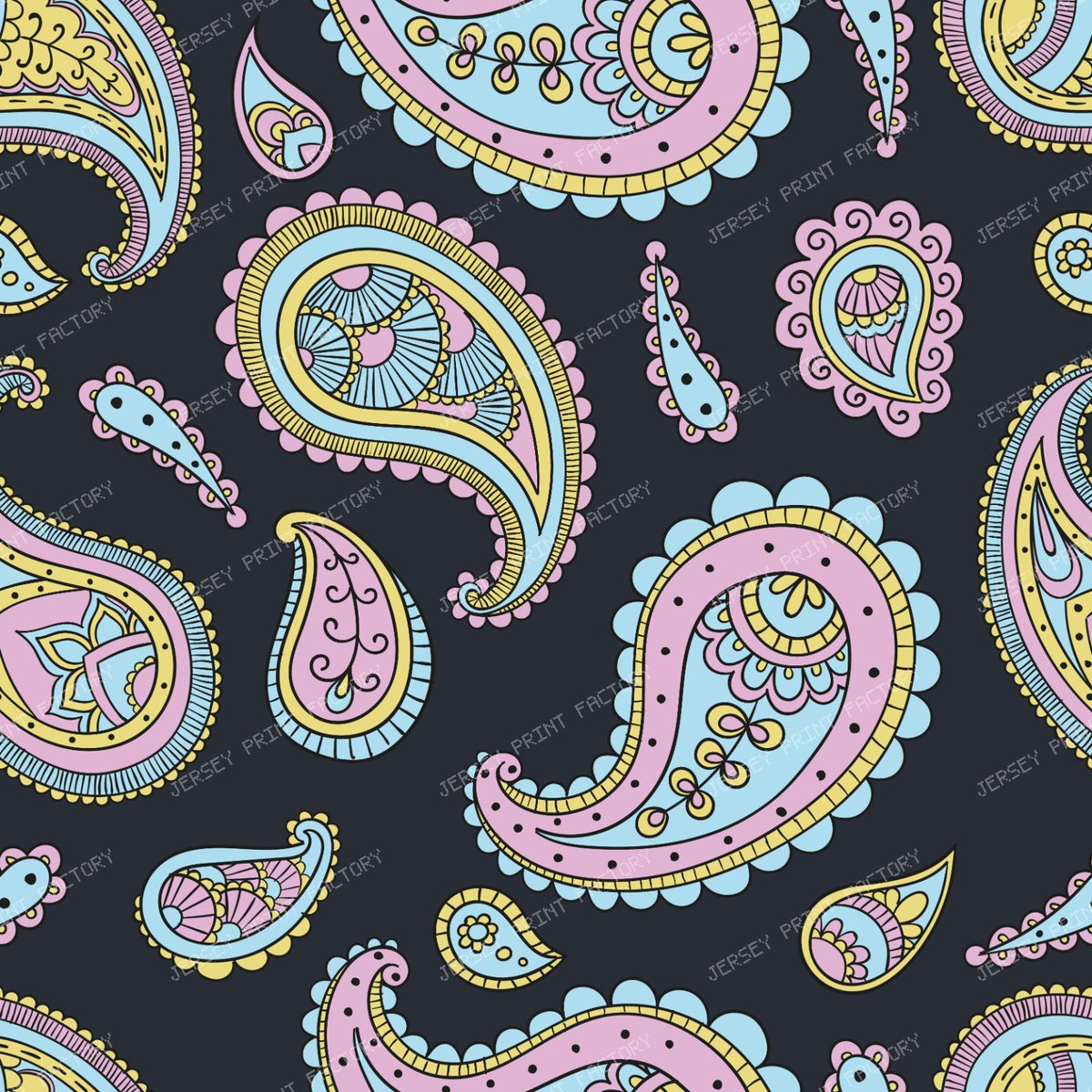 Blue Paisley, Persian Paisley, Paisley Pattern — Colorful 36