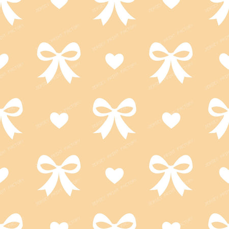 Bow Pattern, Coquette Bow, Ribbon, Cute Bow, White Bow, Hearts, Black — Beige 2