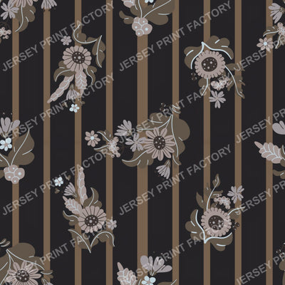 Bloomstripe Harmony Seamless Floral Linear Pattern 02