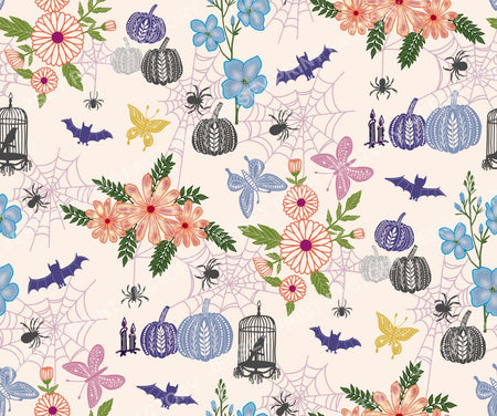 Floral Opulent Halloween Light Pink
