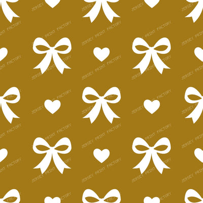 Bow Pattern, Coquette Bow, Ribbon, Cute Bow, White Bow, Hearts, Black — Brown 2