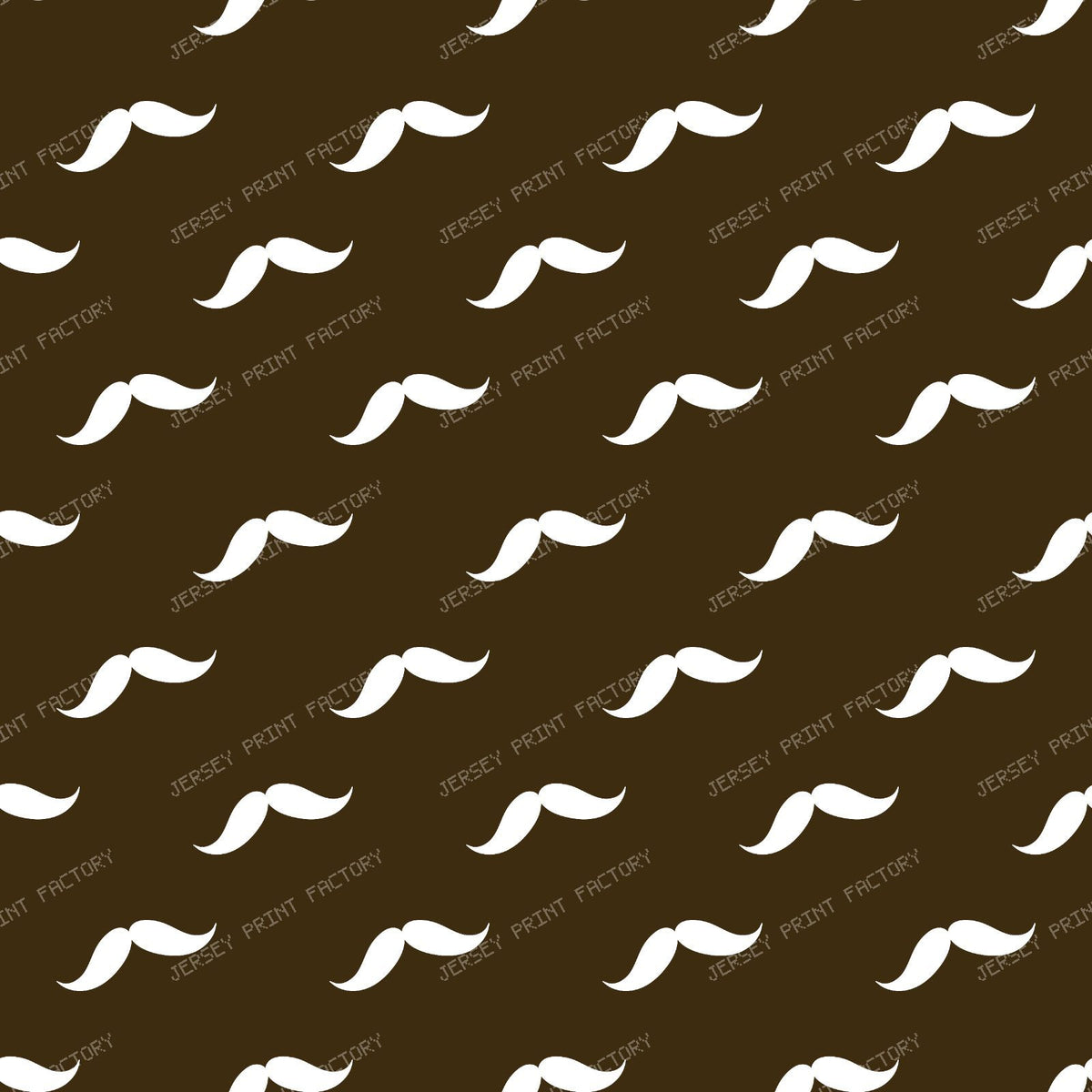 Mustache Pattern, Curly Mustache, Black and White — Brown 2