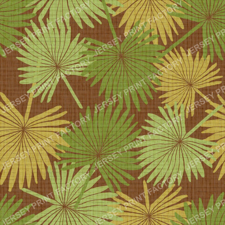 Vintage style tropical fan palm leaves grasscloth