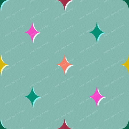 Colourful sparkle stars on Purple — Sage Green