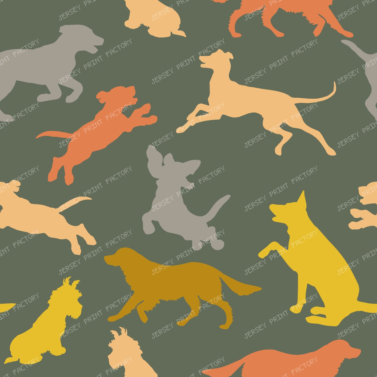 Colorful Dogs, Pattern Of Dogs, Dog Silhouettes, Puppy, Pet