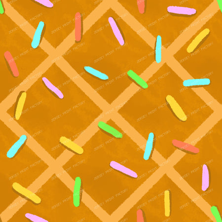 Waffle cone with colorful sprinkles