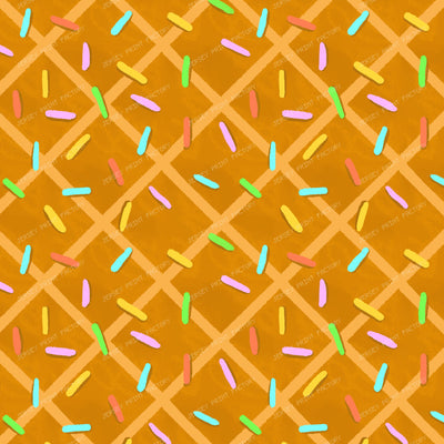 Waffle cone with colorful sprinkles