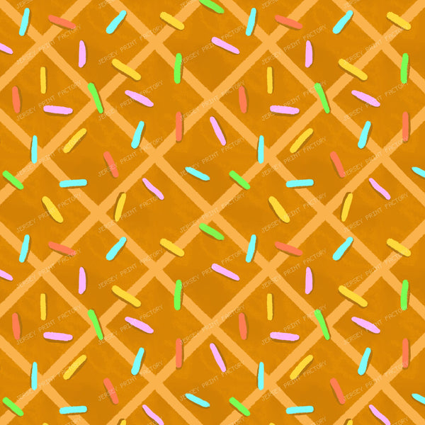 Waffle cone with colorful sprinkles