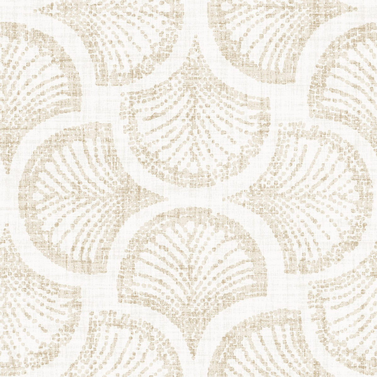 Ginkgo Leaf Scallop Fan Warm Beige