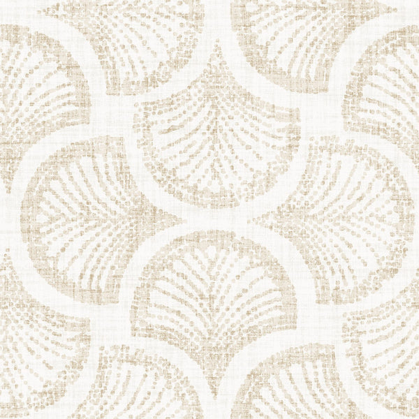 Ginkgo Leaf Scallop Fan Warm Beige