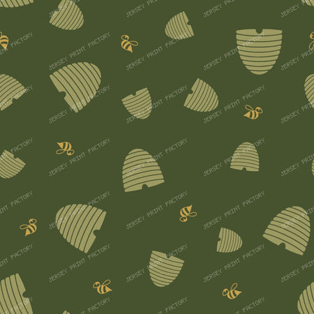 Busy Bees and Beehives Farmhouse Blender/ Old Harvest Lane Forest Green